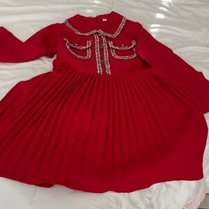 Charming Red Kids Casual Dress